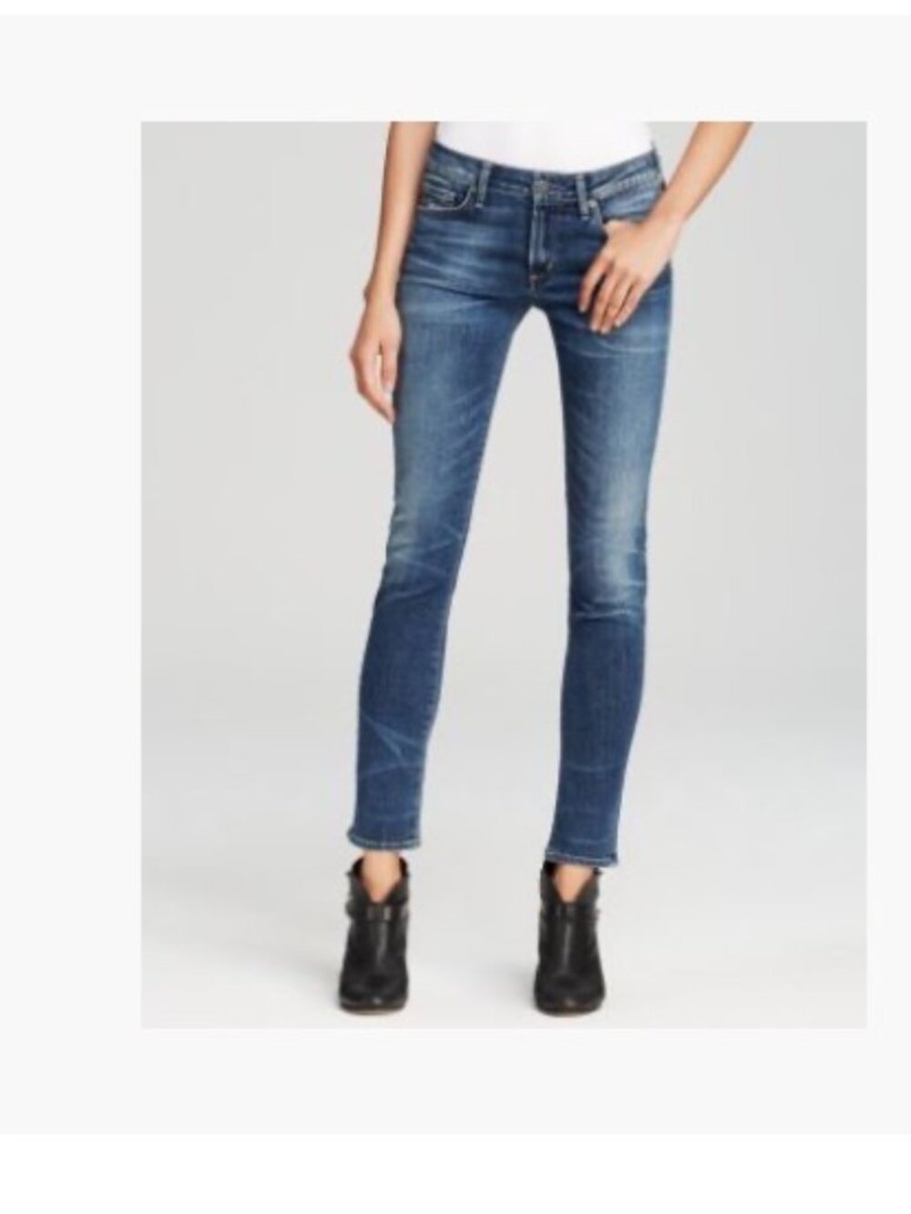 Citizens of Humanity Arielle mid-rise waist slim straight skinny jeans
